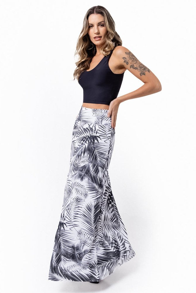 Campos Convertible Maxi Skirt - WHITE PALMS - lilikoiwear.com