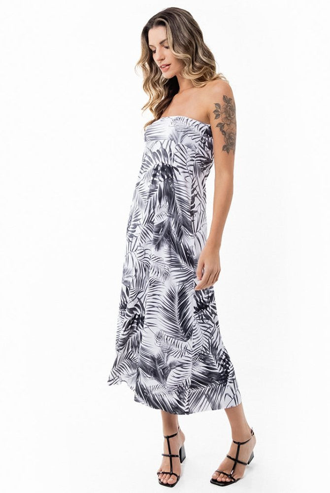 Campos Convertible Maxi Skirt - WHITE PALMS - lilikoiwear.com