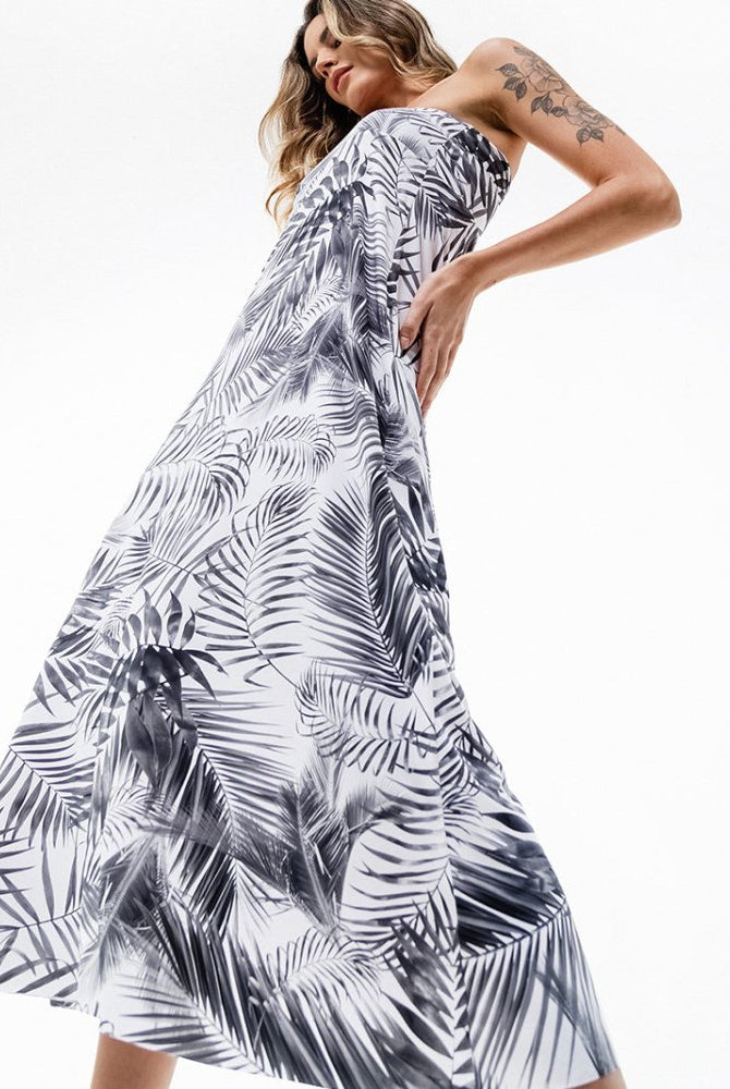 Campos Convertible Maxi Skirt - WHITE PALMS - lilikoiwear.com