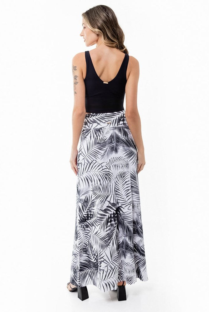 Campos Convertible Maxi Skirt - WHITE PALMS - lilikoiwear.com