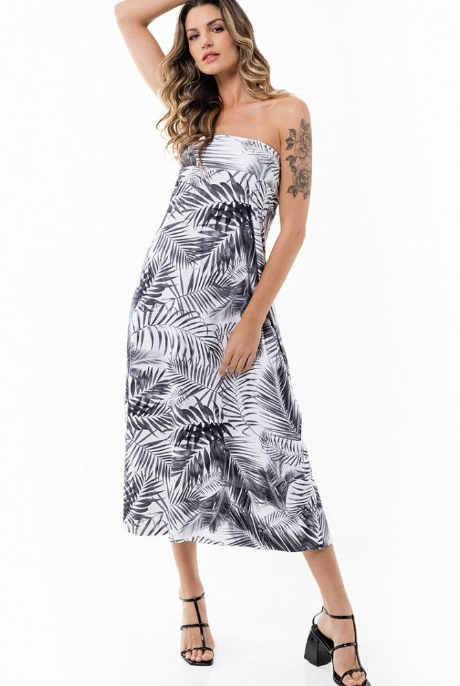 Campos Convertible Maxi Skirt - WHITE PALMS - lilikoiwear.com