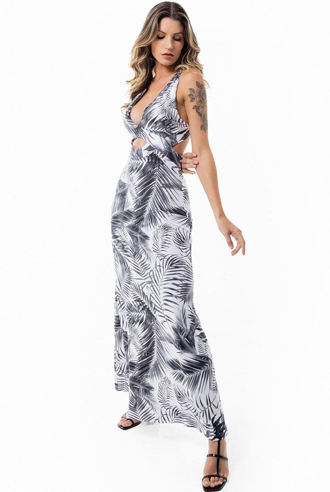 Floripa Dress - WHITE PALMS - lilikoiwear.com