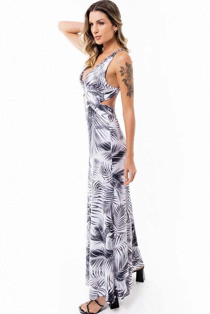 Floripa Dress - WHITE PALMS - lilikoiwear.com