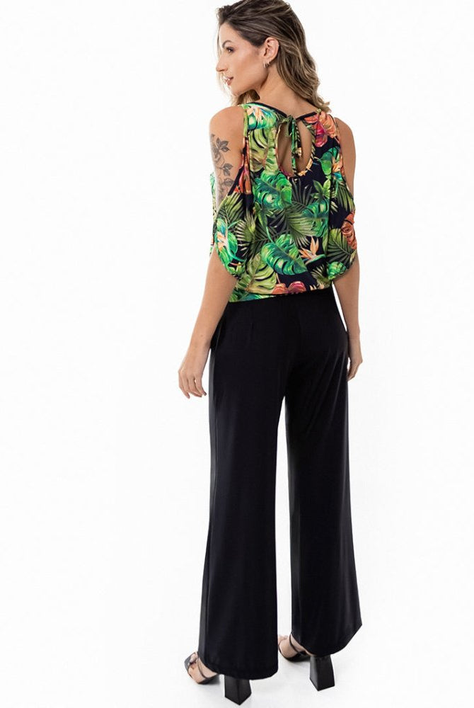 Fluity Fabric Open-Shoulder Blouse - PARADISE FOUND - lilikoiwear.com