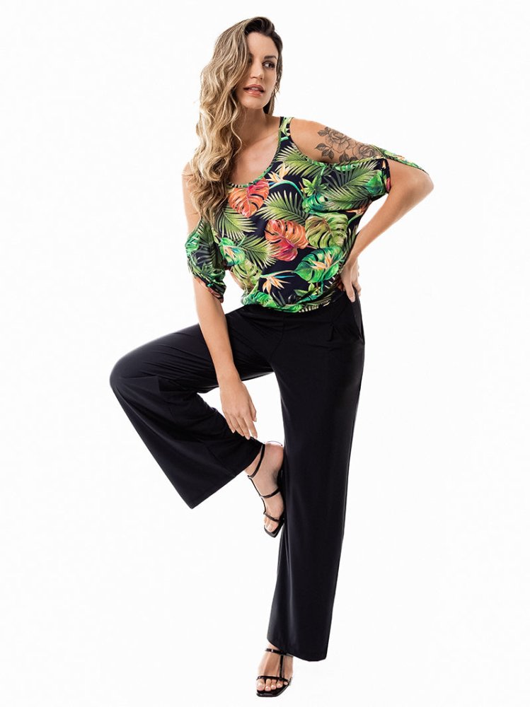 Fluity Fabric Open-Shoulder Blouse - PARADISE FOUND - lilikoiwear.com