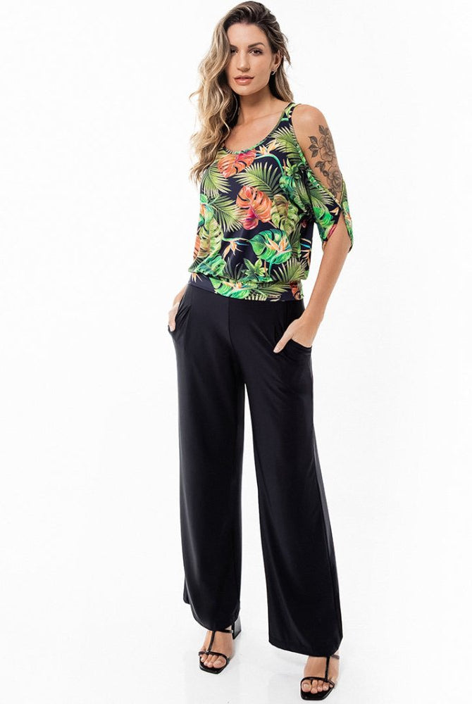 Fluity Fabric Open-Shoulder Blouse - PARADISE FOUND - lilikoiwear.com