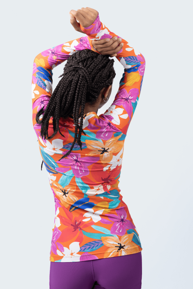 Fluity Fabric Rash Guard - PLUMERIA - lilikoiwear.com