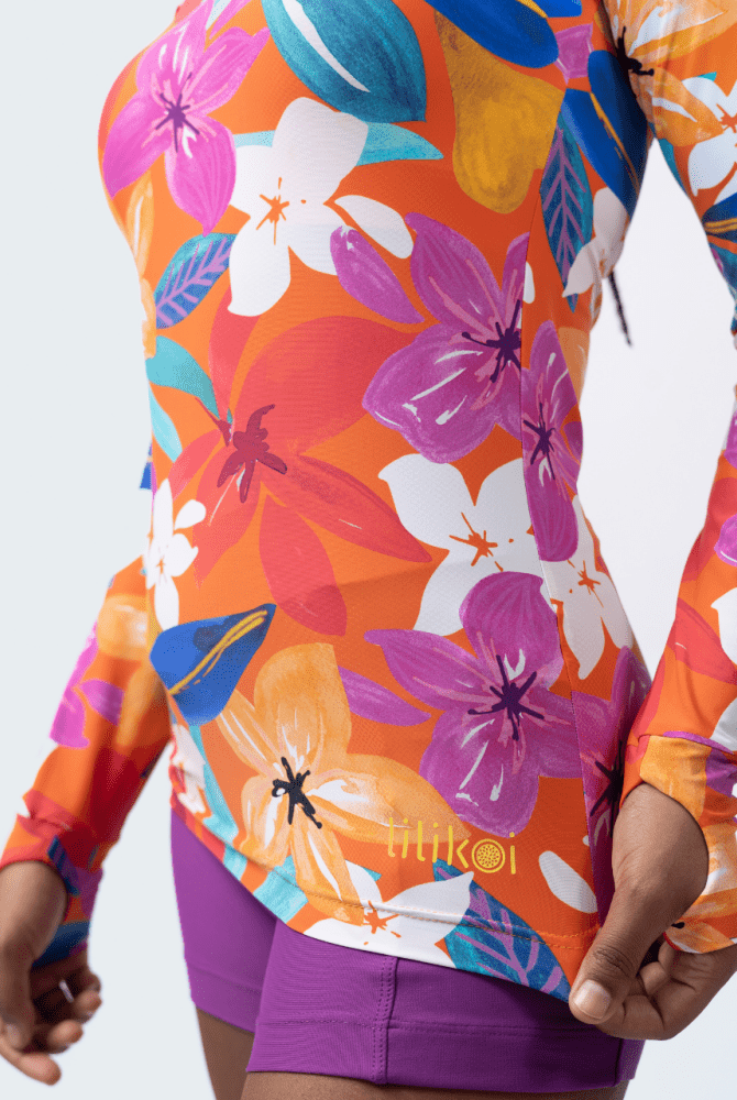 Fluity Fabric Rash Guard - PLUMERIA - lilikoiwear.com