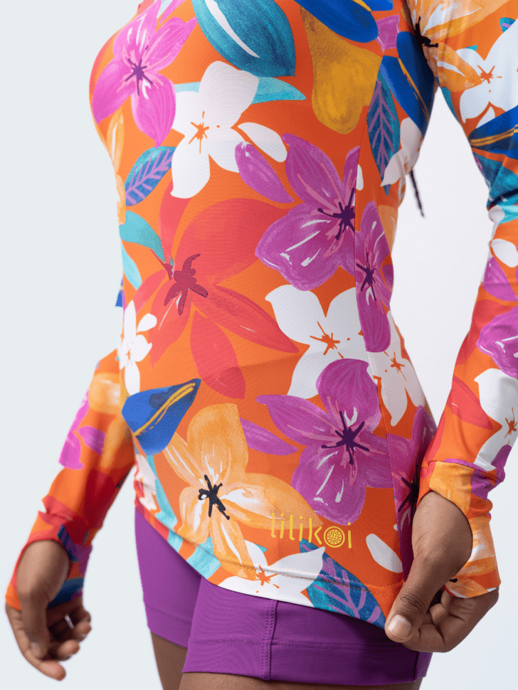 Fluity Fabric Rash Guard - PLUMERIA - lilikoiwear.com
