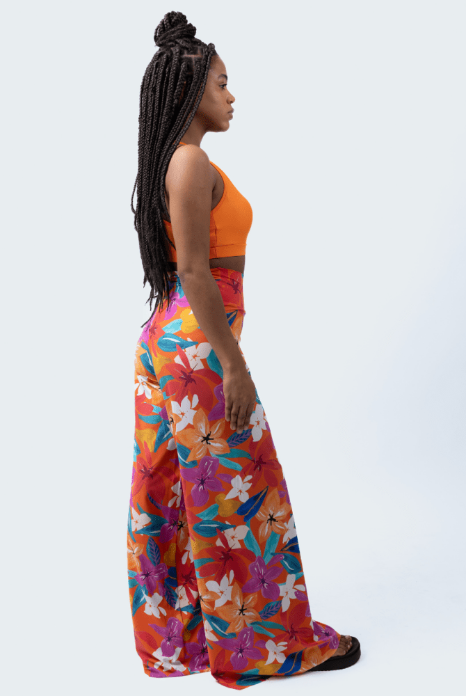 Fluity Luxe Palazzo Pants - PLUMERIA - lilikoiwear.com