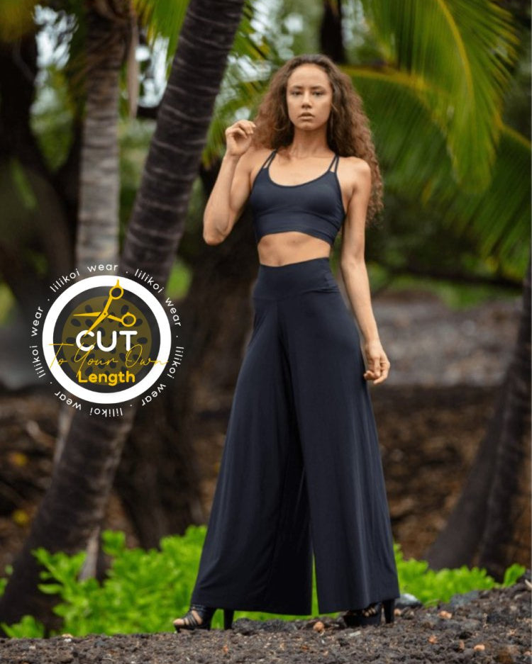 Fluity Luxe Palazzo Pants - SOLID BLACK - lilikoiwear.com