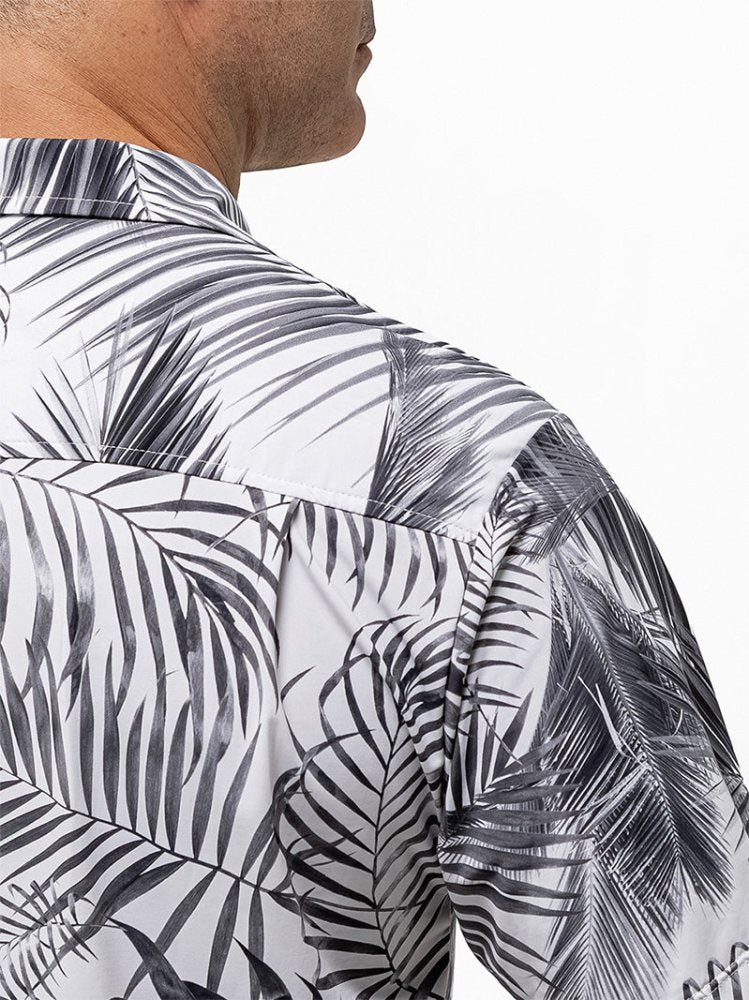 Men's Aloha Shirt - WHITE PALMS - lilikoiwear.com