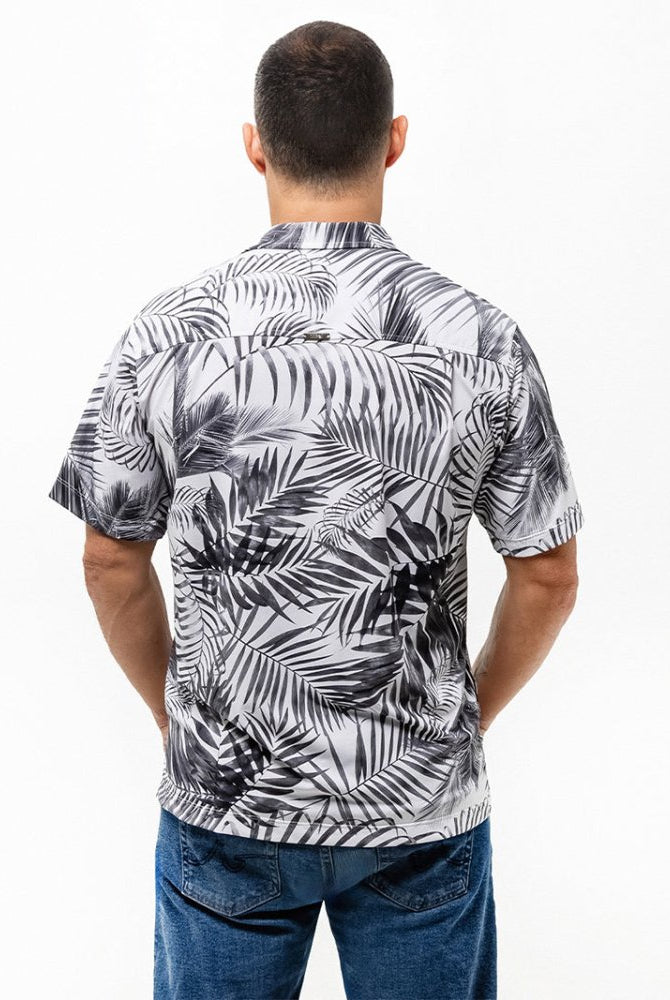 Men's Aloha Shirt - WHITE PALMS - lilikoiwear.com