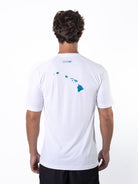 Men's Dri-Fit T-Shirt with LILIKOI logo - WHITE / BLUE - lilikoiwear.com