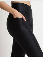 Capri Legging with Pockets - BLACK STRIPE - lilikoiwear.com