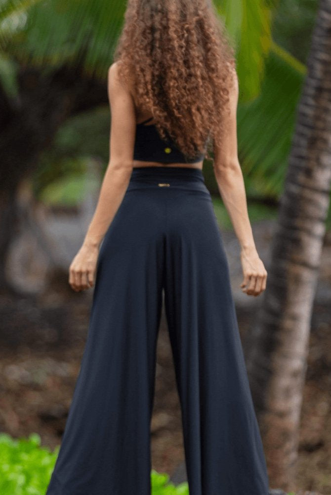 Fluity Luxe Palazzo Pants - SOLID BLACK - lilikoiwear.com