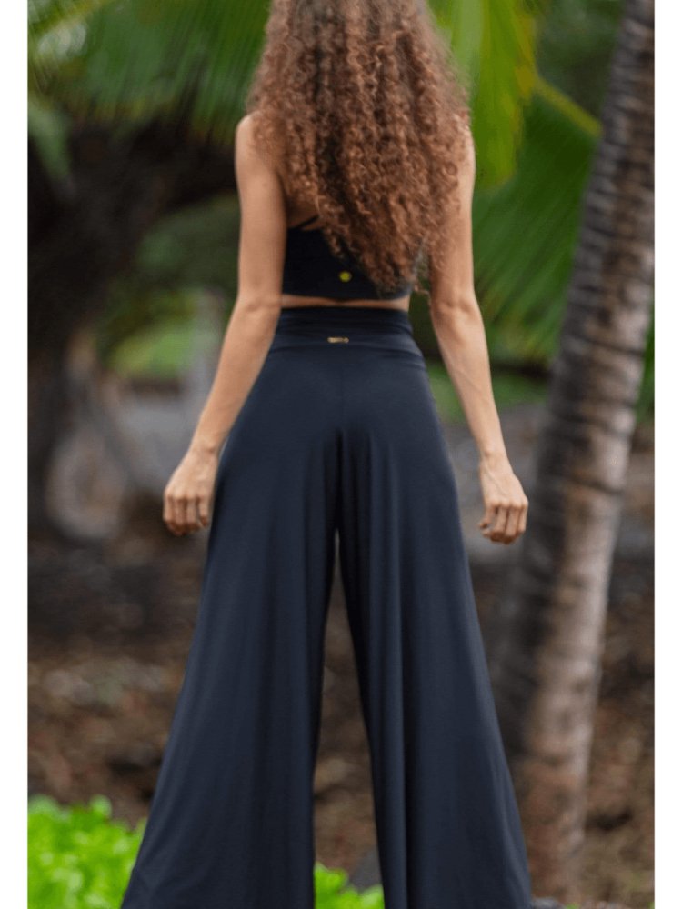 Fluity Luxe Palazzo Pants - SOLID BLACK - lilikoiwear.com