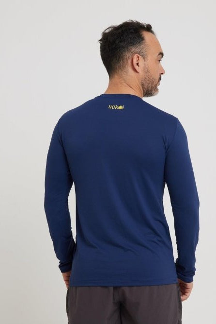 Men's Dri-Fit Long-Sleeved Sun Shirt - NAVY BLUE - lilikoiwear.com