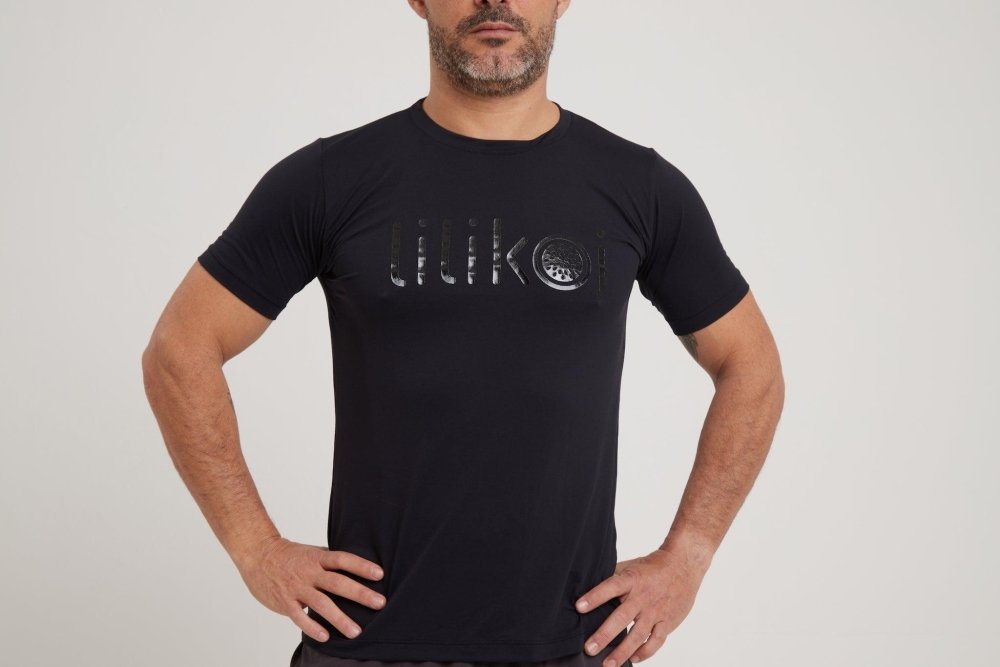 Men's Dri-Fit T-Shirt with LILIKOI logo - BLACK - lilikoiwear.com