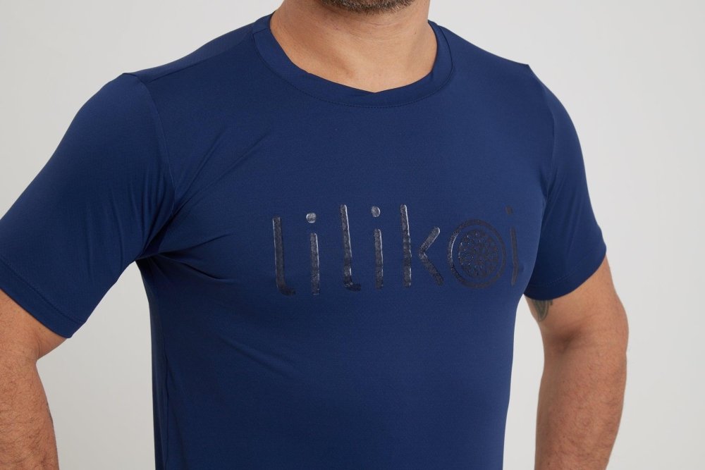 Men's Dri-Fit T-Shirt with LILIKOI logo - NAVY BLUE - lilikoiwear.com
