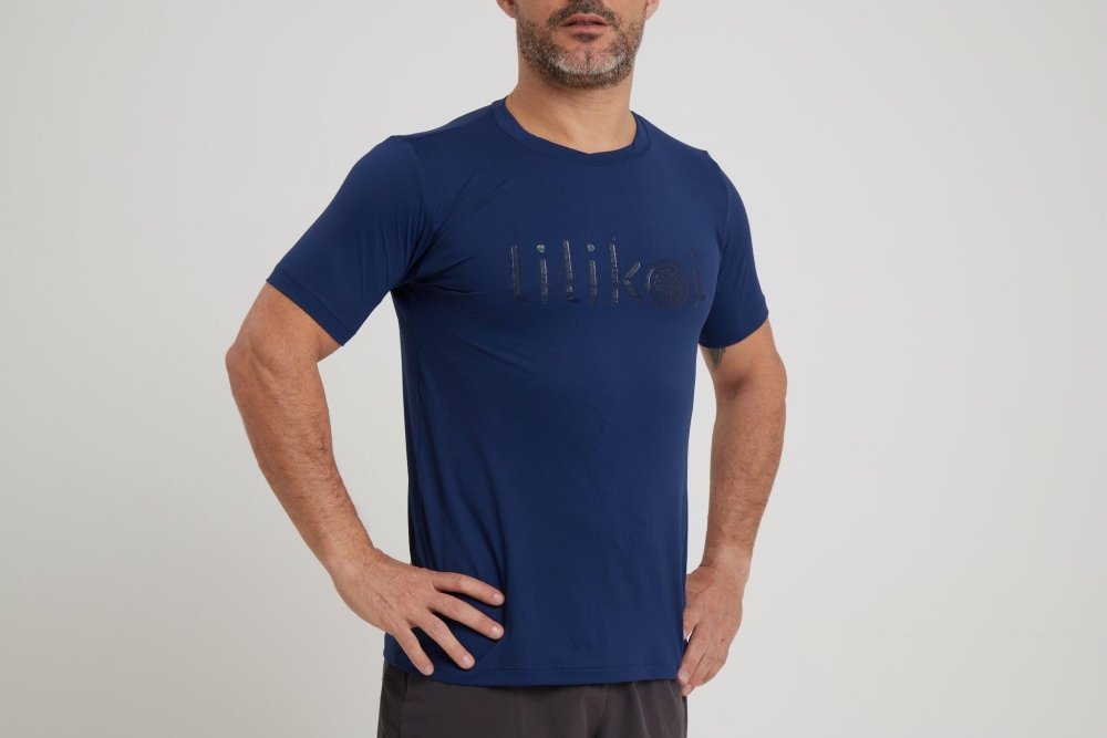 Men's Dri-Fit T-Shirt with LILIKOI logo - NAVY BLUE - lilikoiwear.com