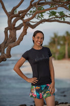 Women's Dri-Fit T-Shirt ALOHA Graphic - BLACK - lilikoiwear.com