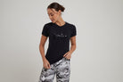 Women's Dri-Fit T-Shirt ALOHA Graphic - BLACK - lilikoiwear.com