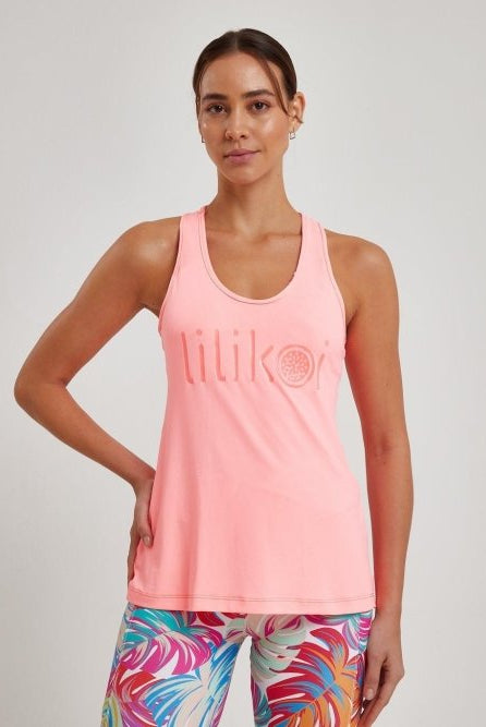 Women's Dri-Fit Tank Top LILIKOI Logo - MELON - lilikoiwear.com