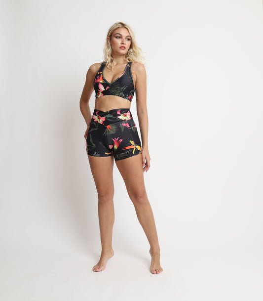 Shorties with Pockets - BLACK FLORAL