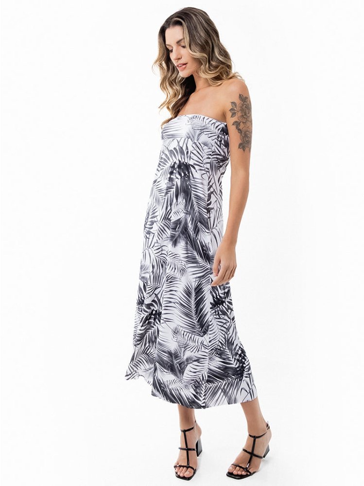 Campos Convertible Maxi Skirt - WHITE PALMS - lilikoiwear.com