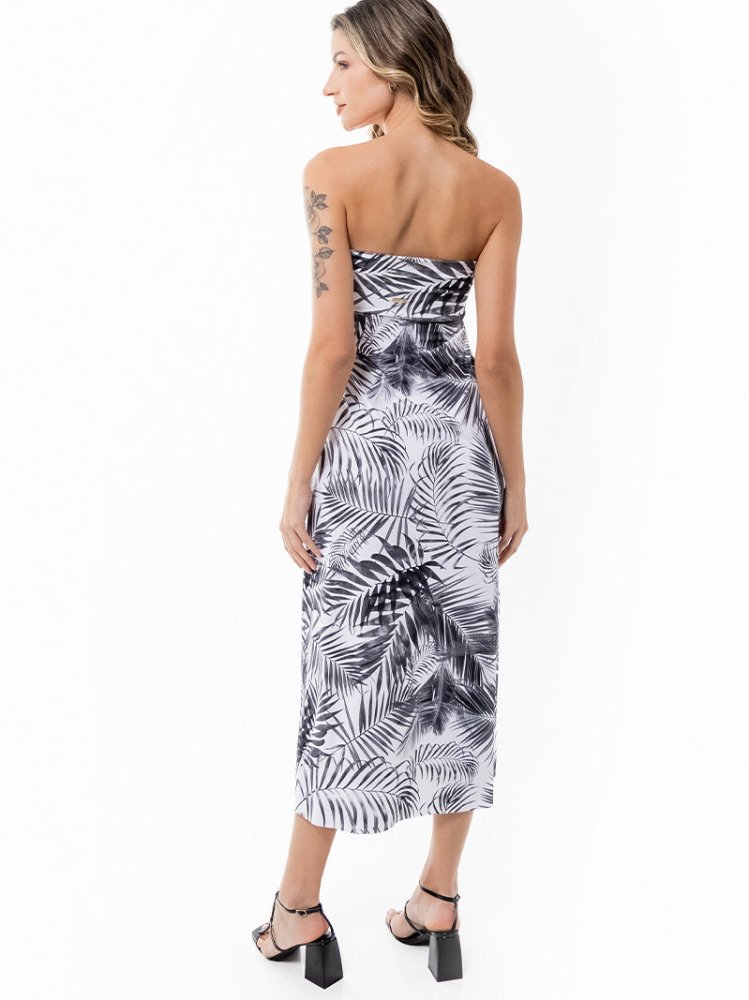 Campos Convertible Maxi Skirt - WHITE PALMS - lilikoiwear.com