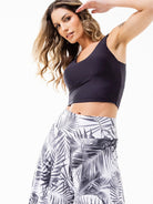 Fluity Fabric Luxe Palazzo Pants - WHITE PALMS - lilikoiwear.com