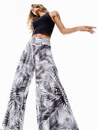 Fluity Fabric Luxe Palazzo Pants - WHITE PALMS - lilikoiwear.com