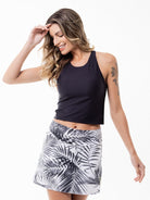 Fluity Fabric Nicole Skort - WHITE PALMS - lilikoiwear.com