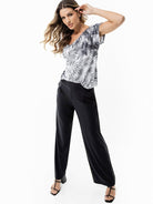 Fluity Fabric Off-Shoulder Blouse - WHITE PALMS - lilikoiwear.com
