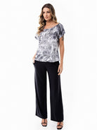 Fluity Fabric Off-Shoulder Blouse - WHITE PALMS - lilikoiwear.com