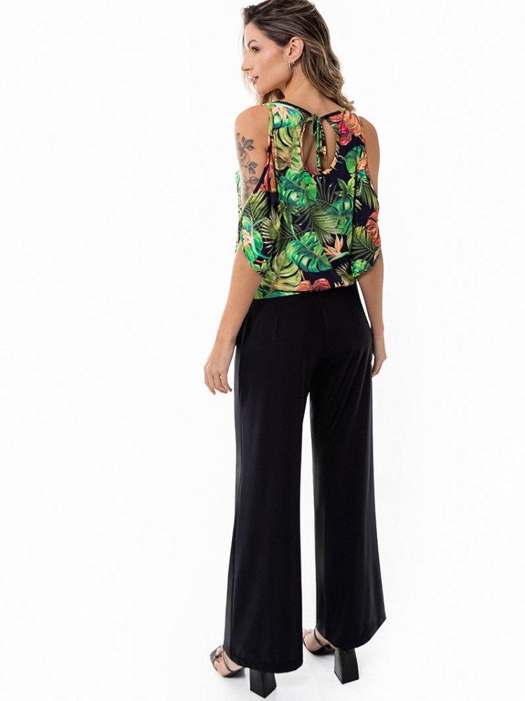 Fluity Fabric Open-Shoulder Blouse - PARADISE FOUND - lilikoiwear.com