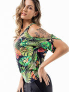 Fluity Fabric Open-Shoulder Blouse - PARADISE FOUND - lilikoiwear.com