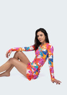 Fluity Fabric Rash Guard - PLUMERIA - lilikoiwear.com