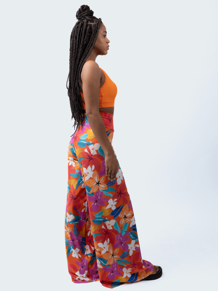 Fluity Luxe Palazzo Pants - PLUMERIA - lilikoiwear.com