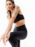 LEVITATE Capri with Pockets - SOLID BLACK (with Hawaiian Islands) - lilikoiwear.com