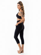 LEVITATE Capri with Pockets - SOLID BLACK (with Hawaiian Islands) - lilikoiwear.com