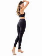 LEVITATE Leggings with Pockets - SOLID BLACK (with Hawaiian Islands) - lilikoiwear.com