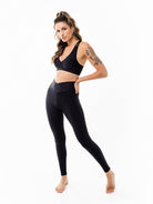 LEVITATE Leggings with Pockets - SOLID BLACK (with Hawaiian Islands) - lilikoiwear.com