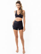 LEVITATE Shorties with Pockets - SOLID BLACK (with Hawaiian Islands) - lilikoiwear.com