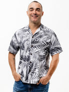 Men's Aloha Shirt - WHITE PALMS - lilikoiwear.com
