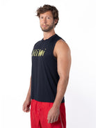 Men's Dri-Fit Sleeveless Shirt with LILIKOI logo - BLACK / YELLOW - lilikoiwear.com
