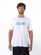 Men's Dri-Fit T-Shirt with LILIKOI logo - WHITE / BLUE - lilikoiwear.com