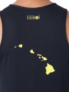 Men's Dri-Fit Tank with LILIKOI logo - BLACK / YELLOW - lilikoiwear.com