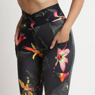 Capri Legging with Pockets - BLACK FLORAL - lilikoiwear.com